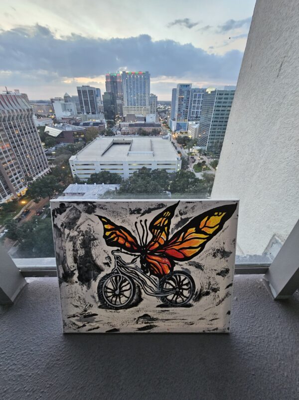 butterfly bike painting