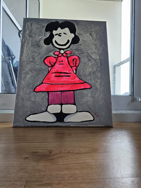 Photo of a painting inspired by Peanuts Lucy