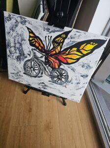 butterfly bike painting