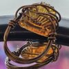 Amber Glass Shell Ring