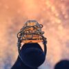 Amber Glass Shell Ring