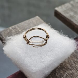 Tiny White Crystal Ring