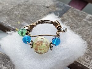 Gold Flaked Glass Murano Ring