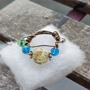 Gold Flaked Glass Murano Ring