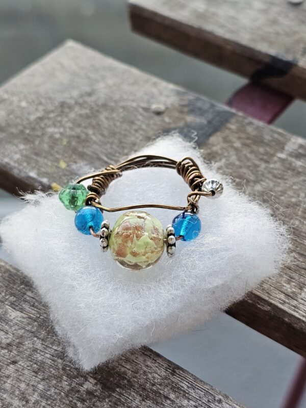 Gold Flaked Glass Murano Ring