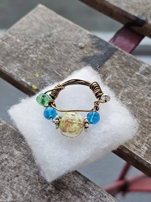 Gold Flaked Glass Murano Ring