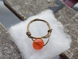 Orange Globe Glass Ring