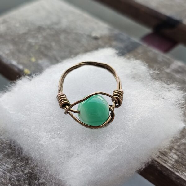 Milky Green Glass Ring