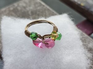 Dainty Pink Flowers Ring