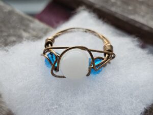 Milk Glass Rose Ring