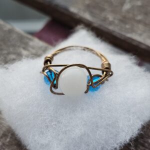 Milk Glass Rose Ring