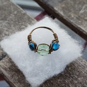 Green Glass Bead Ring