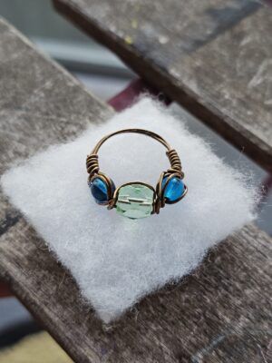 Green Glass Bead Ring