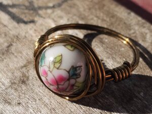 Ceramic Rose Ring
