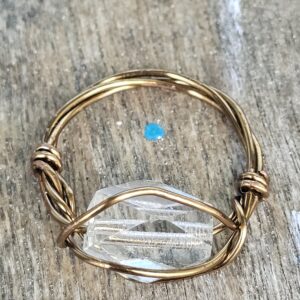 Tiny White Crystal Ring