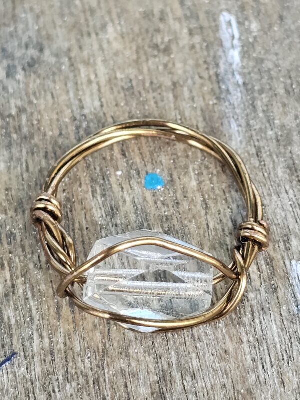 Tiny White Crystal Ring