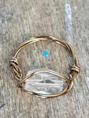 Tiny White Crystal Ring