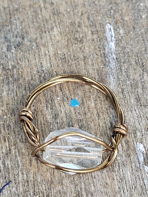 Tiny White Crystal Ring