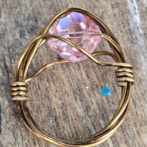 Upside Down Shiny Pink Crystal Ring
