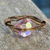 Upside Down Shiny Pink Crystal Ring