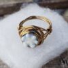 Blue Flower Ceramic Ring
