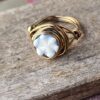 Blue Flower Ceramic Ring