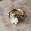 Blue Flower Ceramic Ring