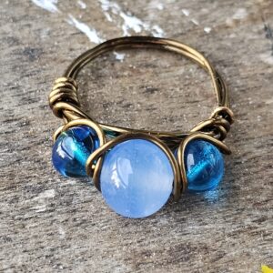 3 Blue Glass Balls