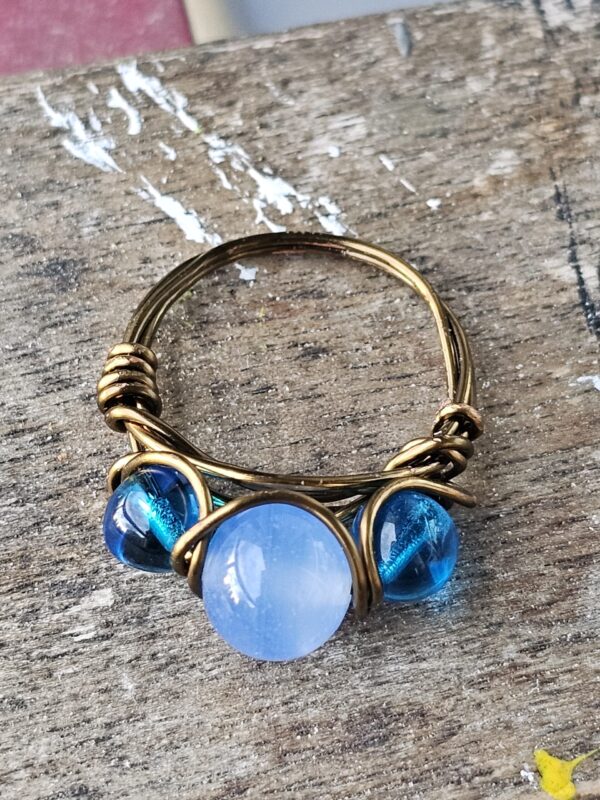 3 Blue Glass Balls