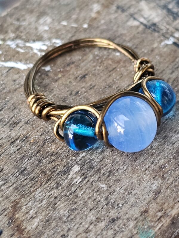 3 Blue Glass Balls