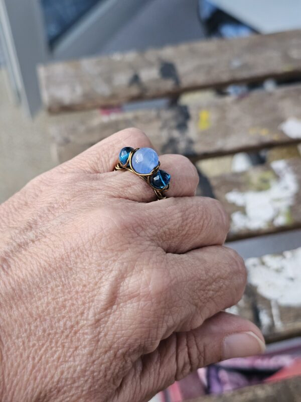 3 Blue Glass Balls