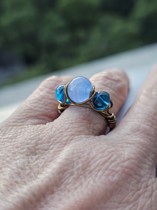 3 Blue Glass Balls