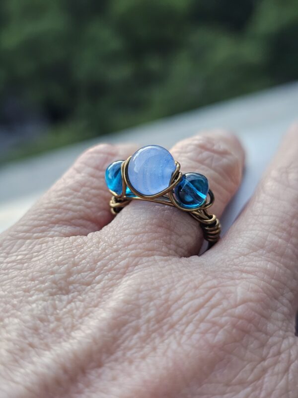 3 Blue Glass Balls