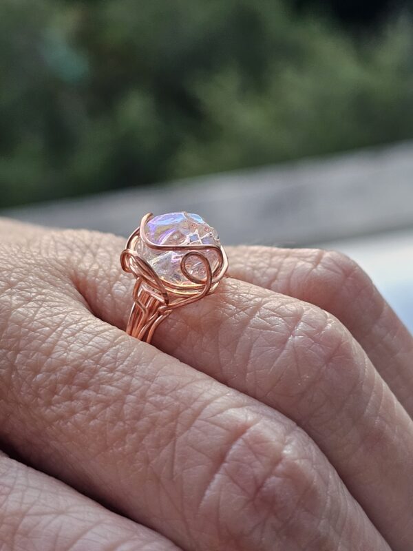 Magic Iridescent Glass Rainbow ring