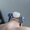 Milky White Rose Etched Glass Ring