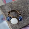 Milky White Rose Etched Glass Ring
