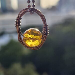 20260614_190126 Handmade Wire Wrapped Vintage citrine Crystal Pendant Necklace