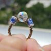 Vintage beads in a wire wrapped Ring size 11.5 handmade