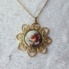 Vintage Gold-Tone Floral Pendant Necklace