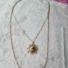 Vintage Gold-Tone Floral Pendant Necklace