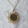Vintage Gold-Tone Floral Pendant Necklace