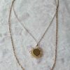 Vintage Gold-Tone Floral Pendant Necklace