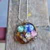 Handmade Wire Wrapped Bead Pendant Necklace