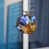 Handmade Wire Wrapped Bead Pendant Necklace