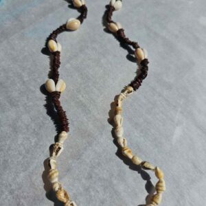 Vintage Shell and Wood Bead Necklace
