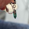 Vintage Mid-Century Emerald Green Marquise Rhinestone Clip-On Earrings