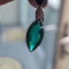 Vintage Mid-Century Emerald Green Marquise Rhinestone Clip-On Earrings