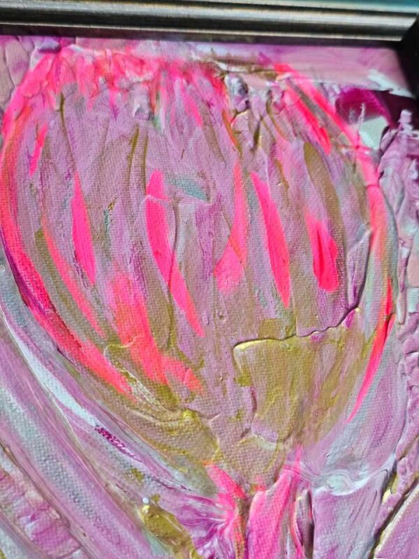 Local Artist Pink Flower Framed 8x10 Original Framed Painting Orlando