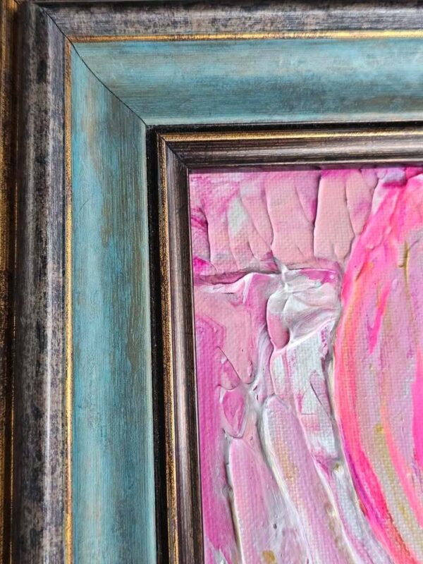 Local Artist Pink Flower Framed 8x10 Original Framed Painting Orlando