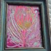 Local Artist Pink Flower Framed 8x10 Original Framed Painting Orlando